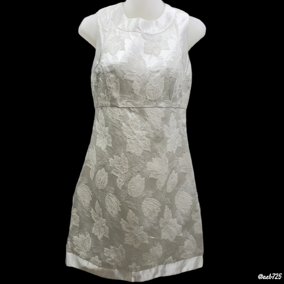 Jessica McClintock Brocade Shift Dress sz. 2 - Picture 4 of 11